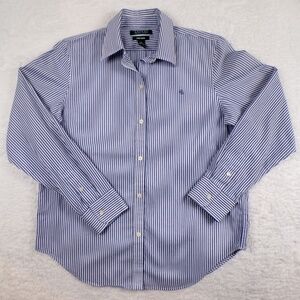 Lauren Ralph Lauren Men's Blue/White Striped Dress Shirt Size Medium